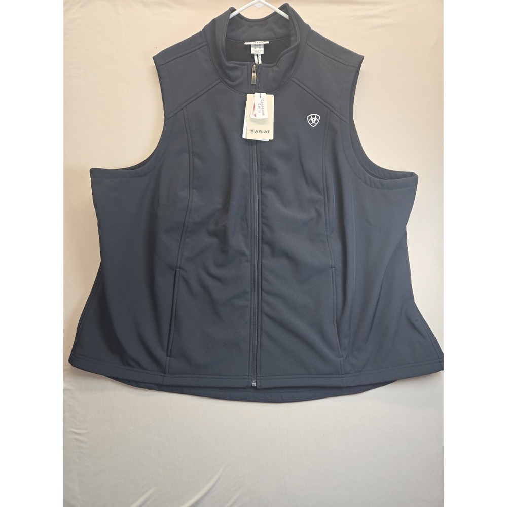 New Ariat Logo Softshell Vest Women's US Size 3XL Black NWT